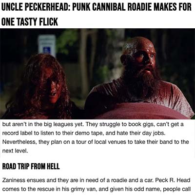 UNCLE PECKERHEAD: Punk Cannibal Roadie Makes For One Tasty Flick